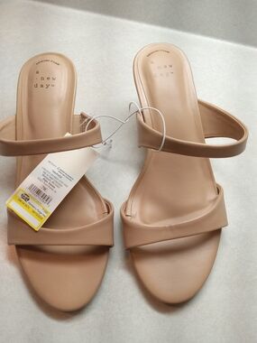 a new day Nude Double-Strap Slide Heels